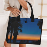 Custom Beach Life Vistas Dark Blue Sky Premium All - Over Print Canvas Tote Bag - POPvault