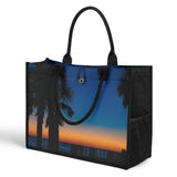 Custom Beach Life Vistas Dark Blue Sky Premium All - Over Print Canvas Tote Bag - POPvault