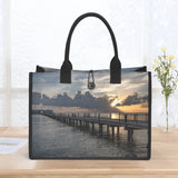 Custom Beach Life Vistas Early Beach Sun Premium All - Over Print Canvas Tote Bag - POPvault