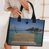 Custom Beach Life Vistas Fishing Premium All - Over Print Canvas Tote Bag - POPvault