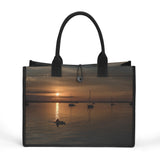 Custom Beach Life Vistas Fishing Sunset Premium All - Over Print Canvas Tote Bag - POPvault