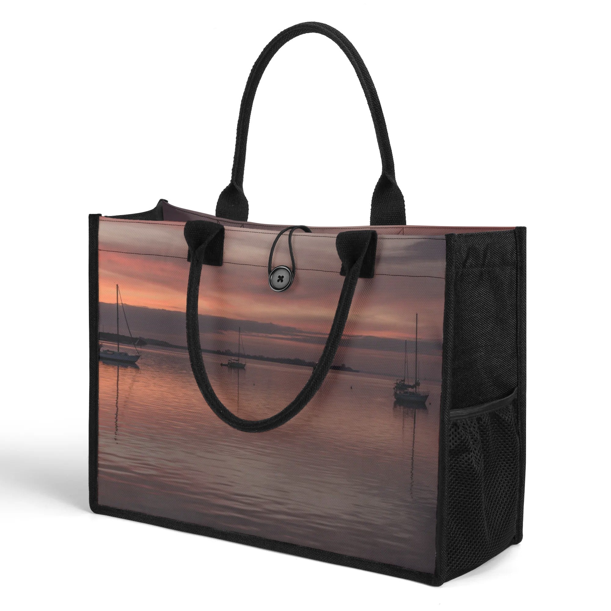 Custom Beach Life Vistas Florida Sunset Premium All - Over Print Canvas Tote Bag - POPvault