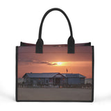 Custom Beach Life Beach Vistas Glorious Sunset Premium All-Over Print Canvas Tote Bag - POPvault - Bags - Beach - beach bag