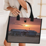 Custom Beach Life Vistas Glorious Sunset Premium All - Over Print Canvas Tote Bag - POPvault