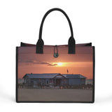 Custom Beach Life Vistas Glorious Sunset Premium All - Over Print Canvas Tote Bag - POPvault