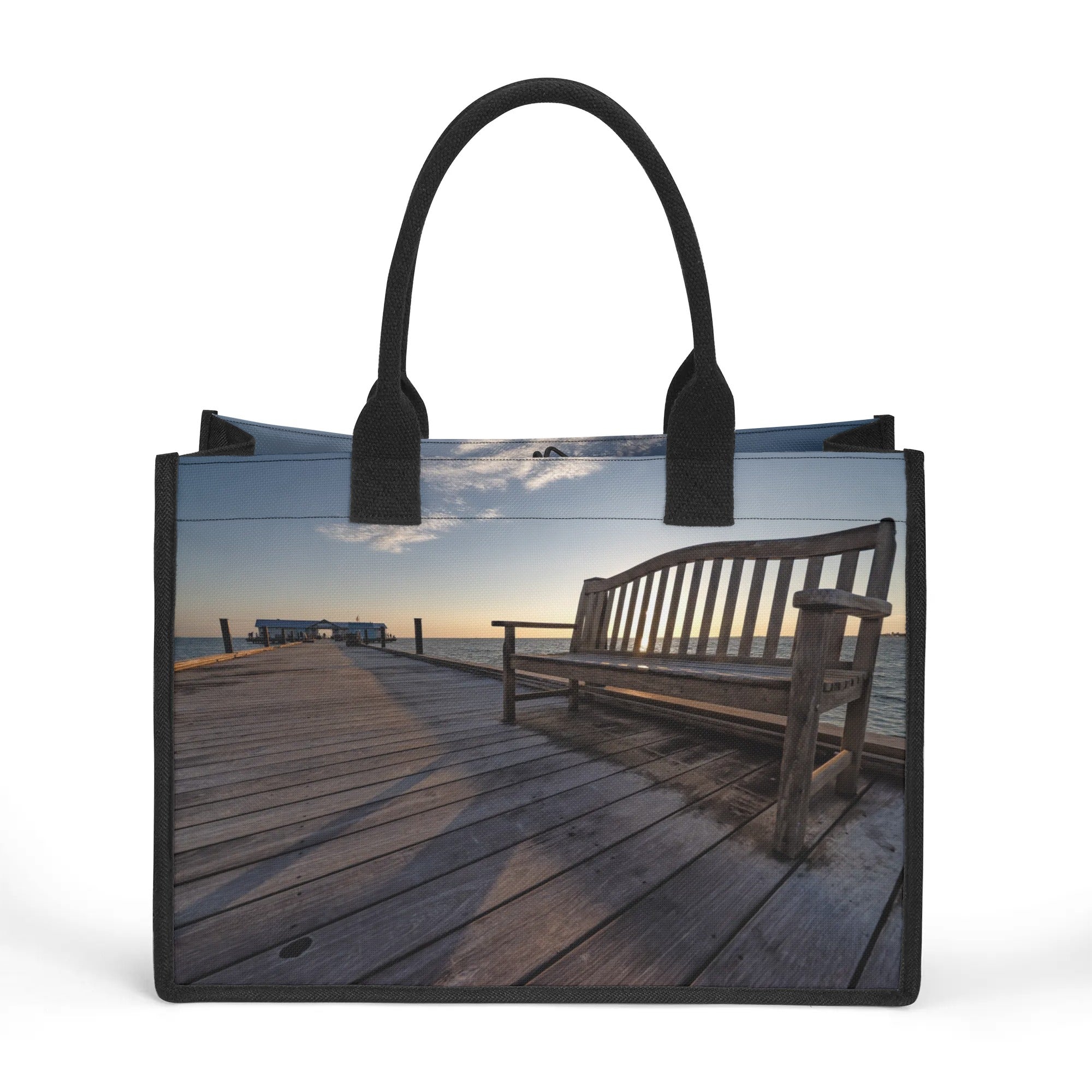 Custom Beach Life Vistas Have a Seat Premium All - Over Print Canvas Tote Bag - POPvault