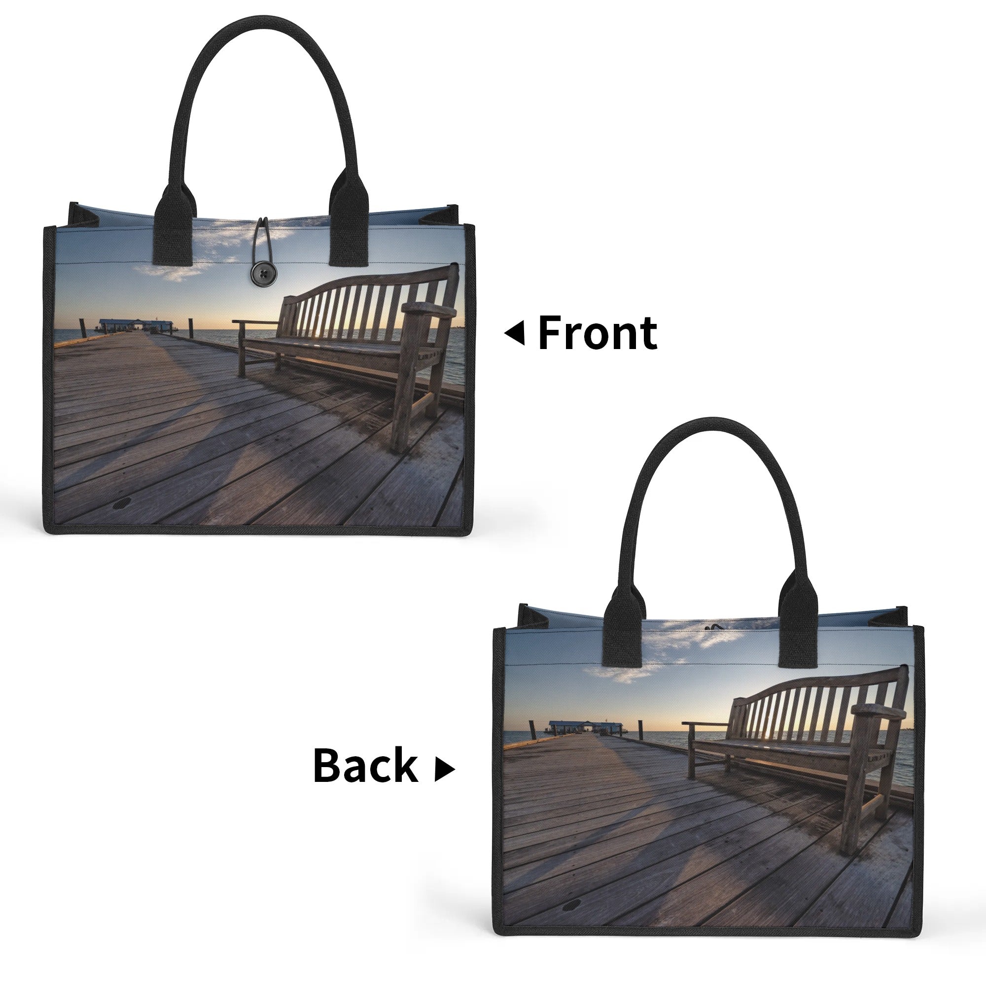 Custom Beach Life Beach Vistas Have a Seat Premium All-Over Print Canvas Tote Bag - POPvault - Bags - Beach - beach bag