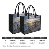 Custom Beach Life Beach Vistas Morning Coffee Premium All-Over Print Canvas Tote Bag - POPvault - Bags - Beach - beach bag