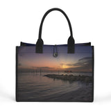 Custom Beach Life Beach Vistas Night Sky Premium All-Over Print Canvas Tote Bag - POPvault - Bags - Beach - beach bag