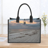 Custom Beach Life Vistas Orange Sky Premium All - Over Print Canvas Tote Bag - POPvault