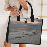 Custom Beach Life Vistas Orange Sky Premium All - Over Print Canvas Tote Bag - POPvault