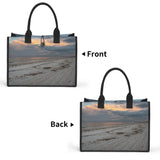 Custom Beach Life Vistas Orange Sky Premium All - Over Print Canvas Tote Bag - POPvault