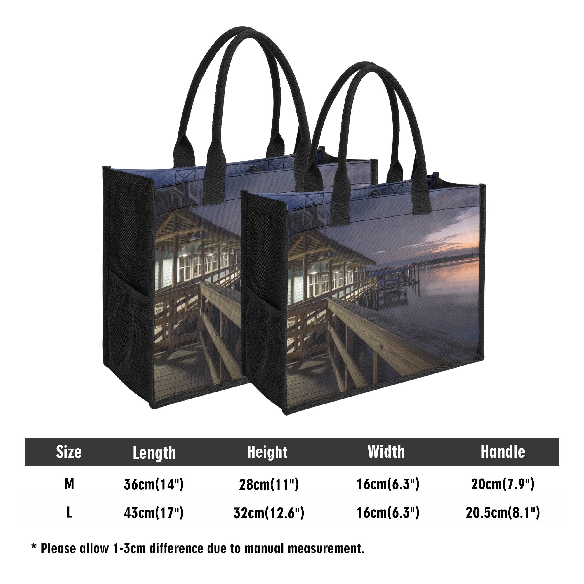 Custom Beach Life Vistas Pier 1 Premium All - Over Print Canvas Tote Bag - POPvault