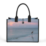 Custom Beach Life Vistas Pink Sky Premium All - Over Print Canvas Tote Bag - POPvault