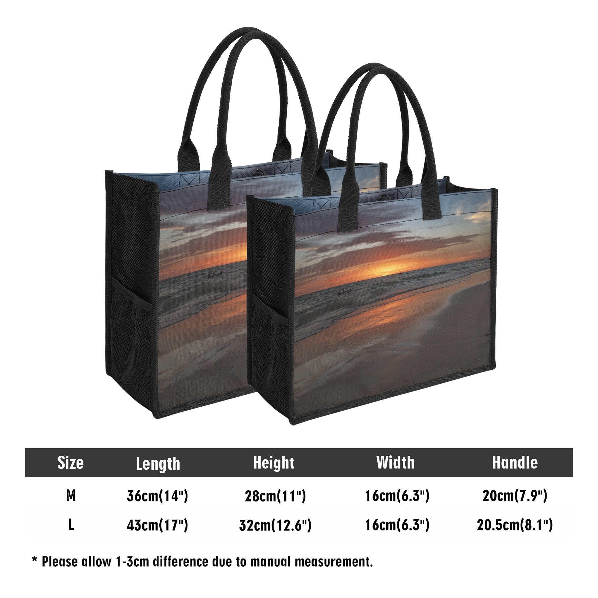 Custom Beach Life Vistas Sundown Premium All - Over Print Canvas Tote Bag - POPvault