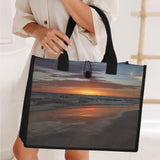 Custom Beach Life Beach Vistas Sundown Premium All-Over Print Canvas Tote Bag - POPvault - Bags - Beach - beach bag