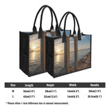 Custom Beach Life Vistas Sunrise From Pier Premium All - Over Print Canvas Tote Bag - POPvault