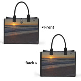 Custom Beach Life Vistas Sunset Birds Premium All - Over Print Canvas Tote Bag - POPvault