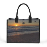 Custom Beach Life Vistas Sunset Birds Premium All - Over Print Canvas Tote Bag - POPvault