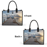 Custom Beach Life Vistas View From A Pier Premium All - Over Print Canvas Tote Bag - POPvault