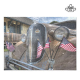 Custom Vintage Auto 1938 USA Car Picture Puzzle Jigsaw (500 Pcs) - POPvault - american flag - automobile - cars