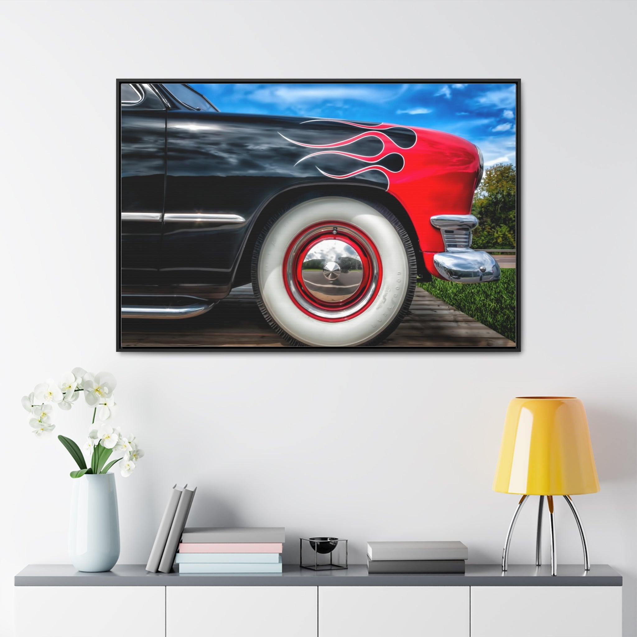 Custom Vintage Auto 1949 Hot Rod Gallery Canvas Wraps, Horizontal Wood Frame - POPvault