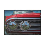 Custom Vintage Auto 60 Chevy and Cows Pop Art Gallery Canvas Wraps, Horizontal Wood Frame - POPvault