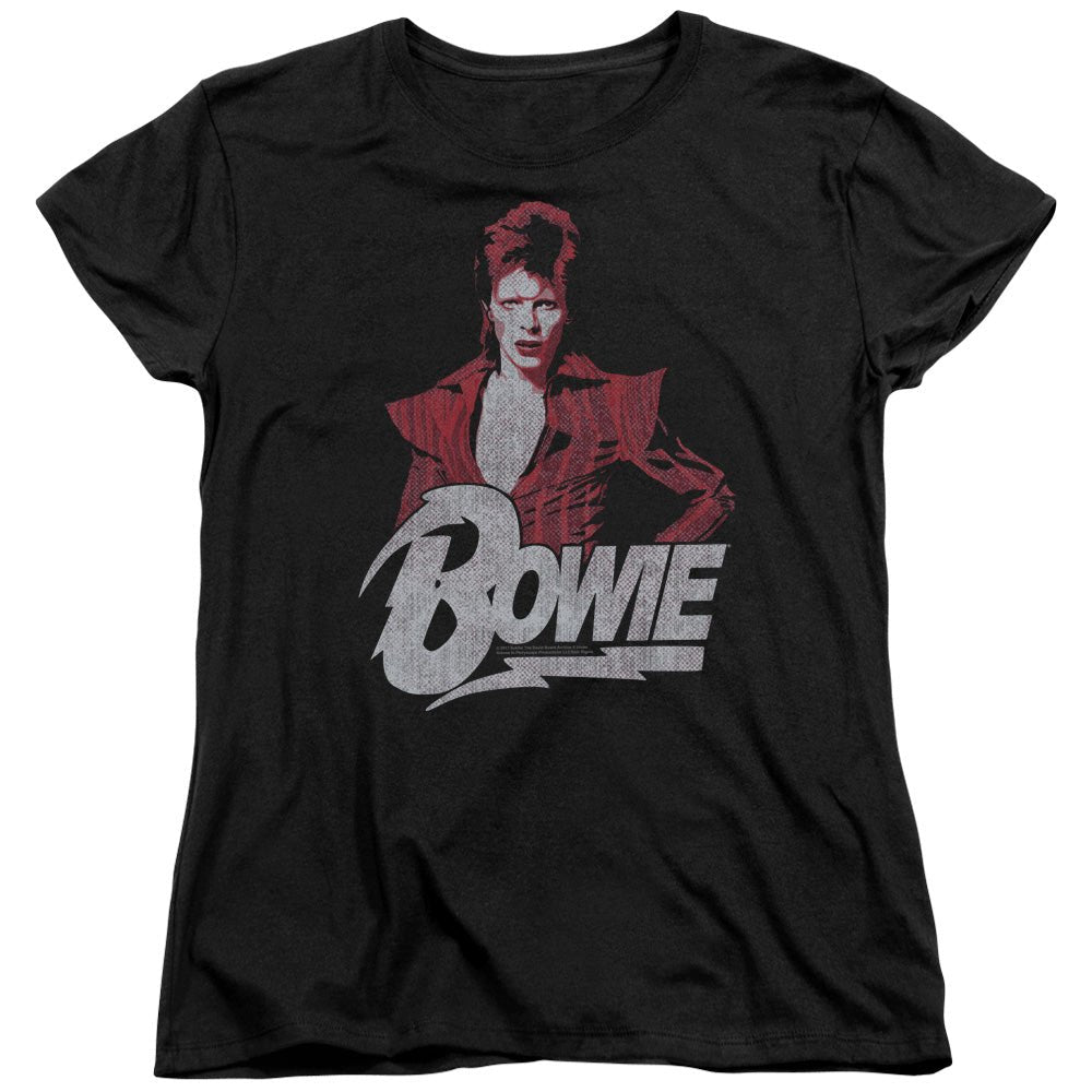 David Bowie Diamond David Womens T Shirt Black - POPvault