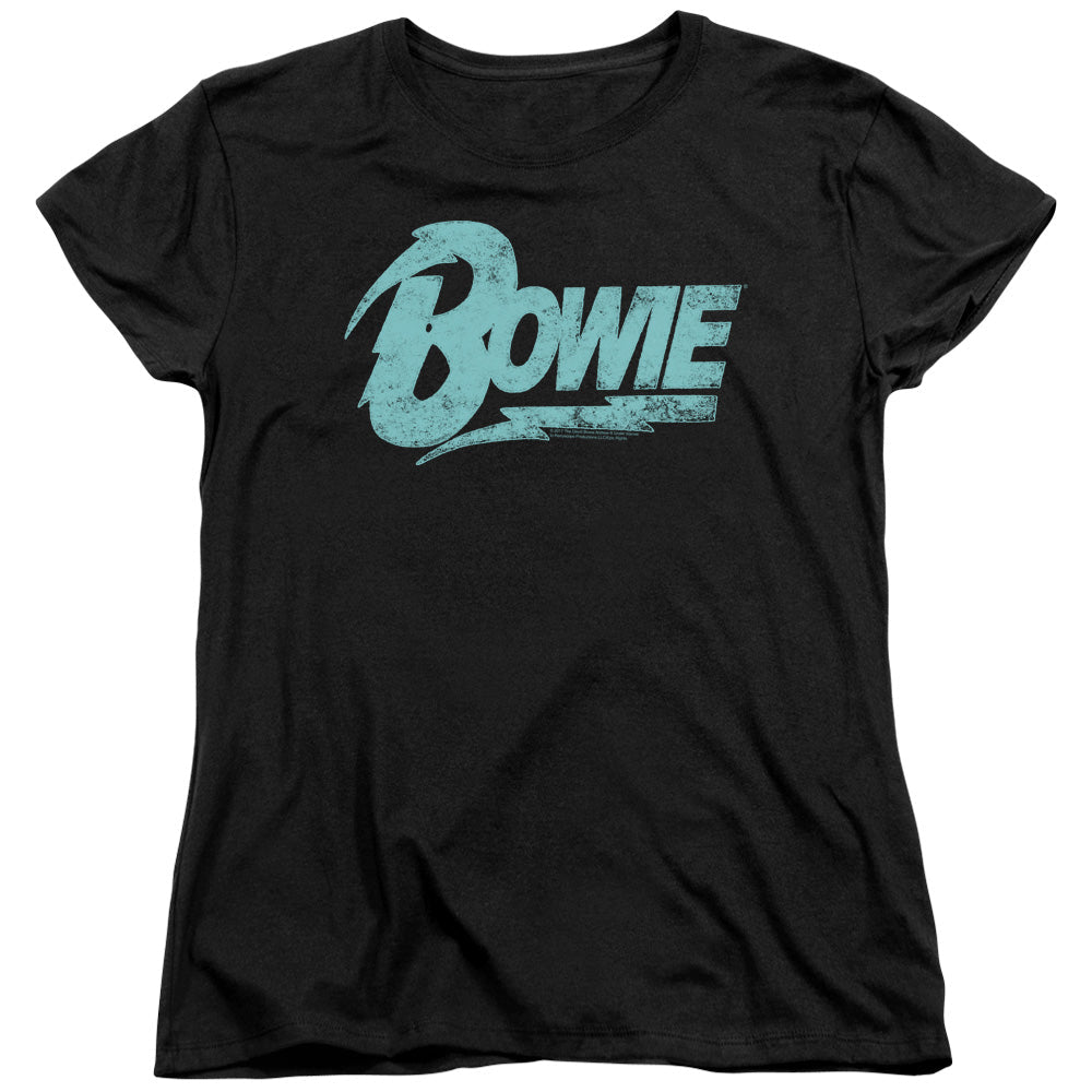 David Bowie Logo Womens T Shirt Black - POPvault