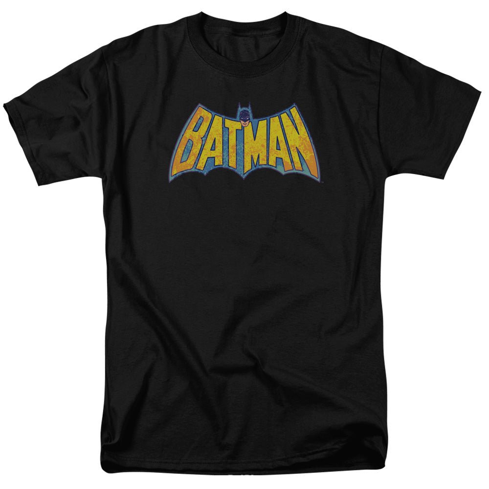 DC Comics Batman Neon Distress Logo Mens T Shirt Black Officially Licensed - POPvault