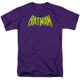 DC Comics Classic Batman Logo Distressed Mens T Shirt Purple Officially Licensed - POPvault