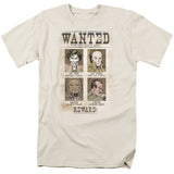 DC Comics Wanted Poster Mens T Shirt Cream Officially Licensed - POPvault