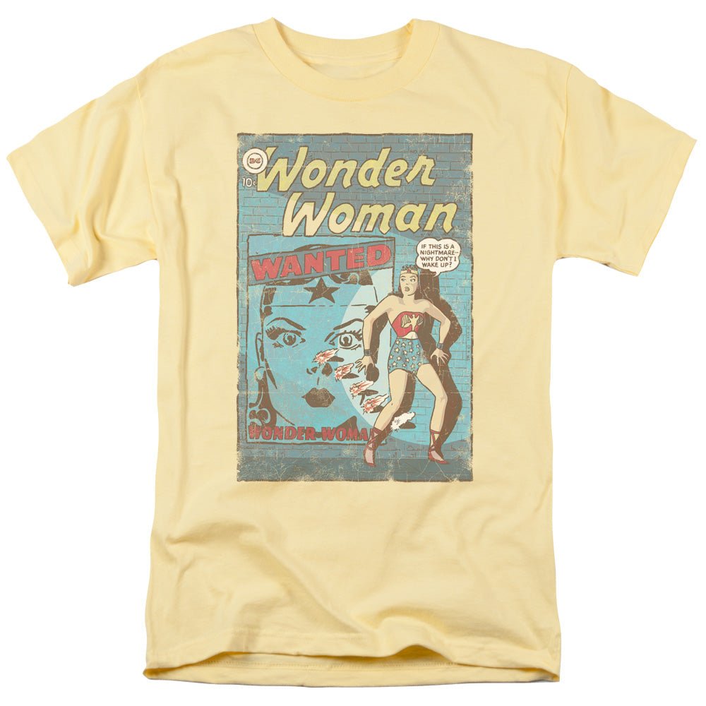 DC Comics Wonder Woman Wanted Mens T Shirt Yellow Officially Licensed - POPvault