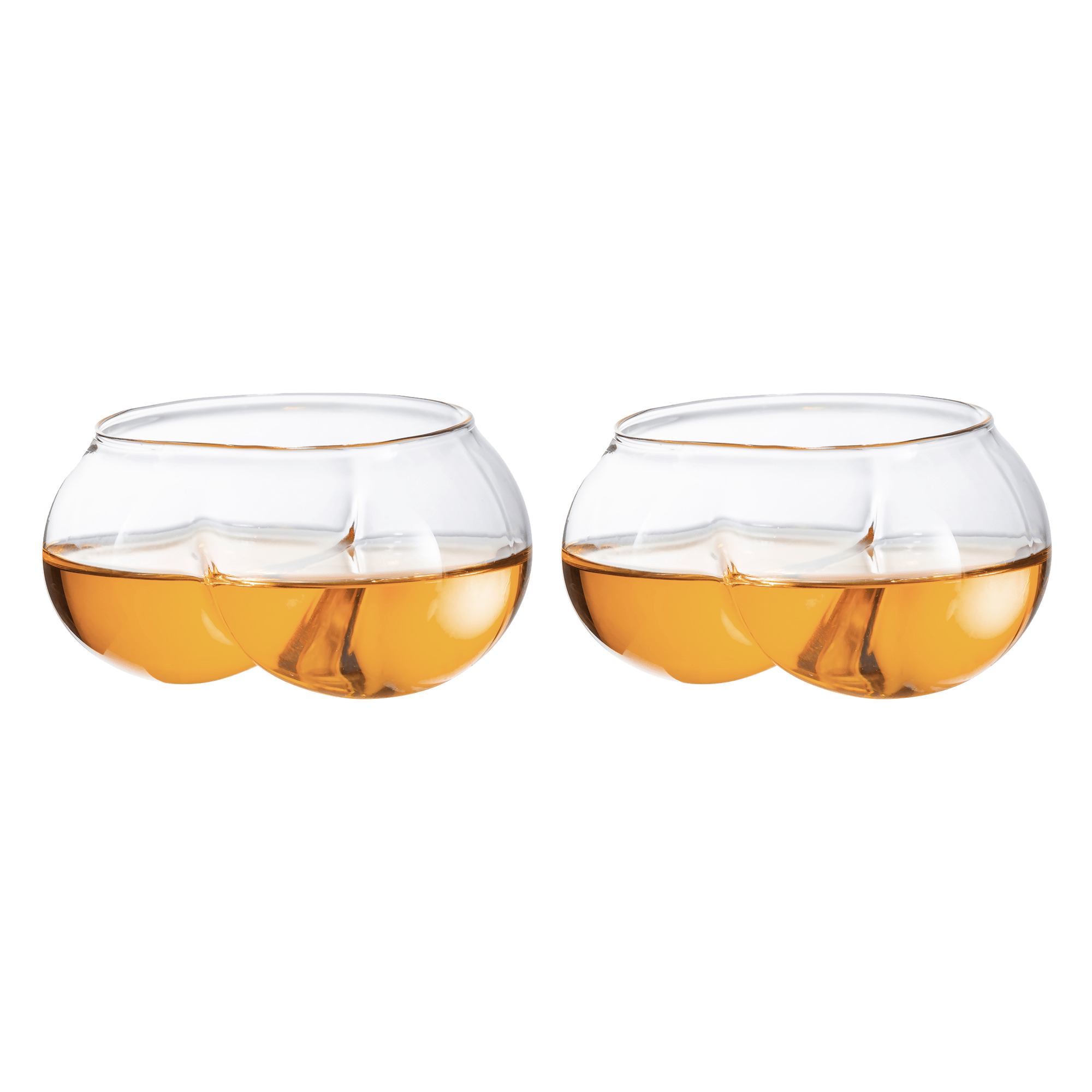 Deez Nuts Wine & Whiskey Glasses 7 oz. Stemless Butt Shaped Glasses (Set of 2) - POPvault