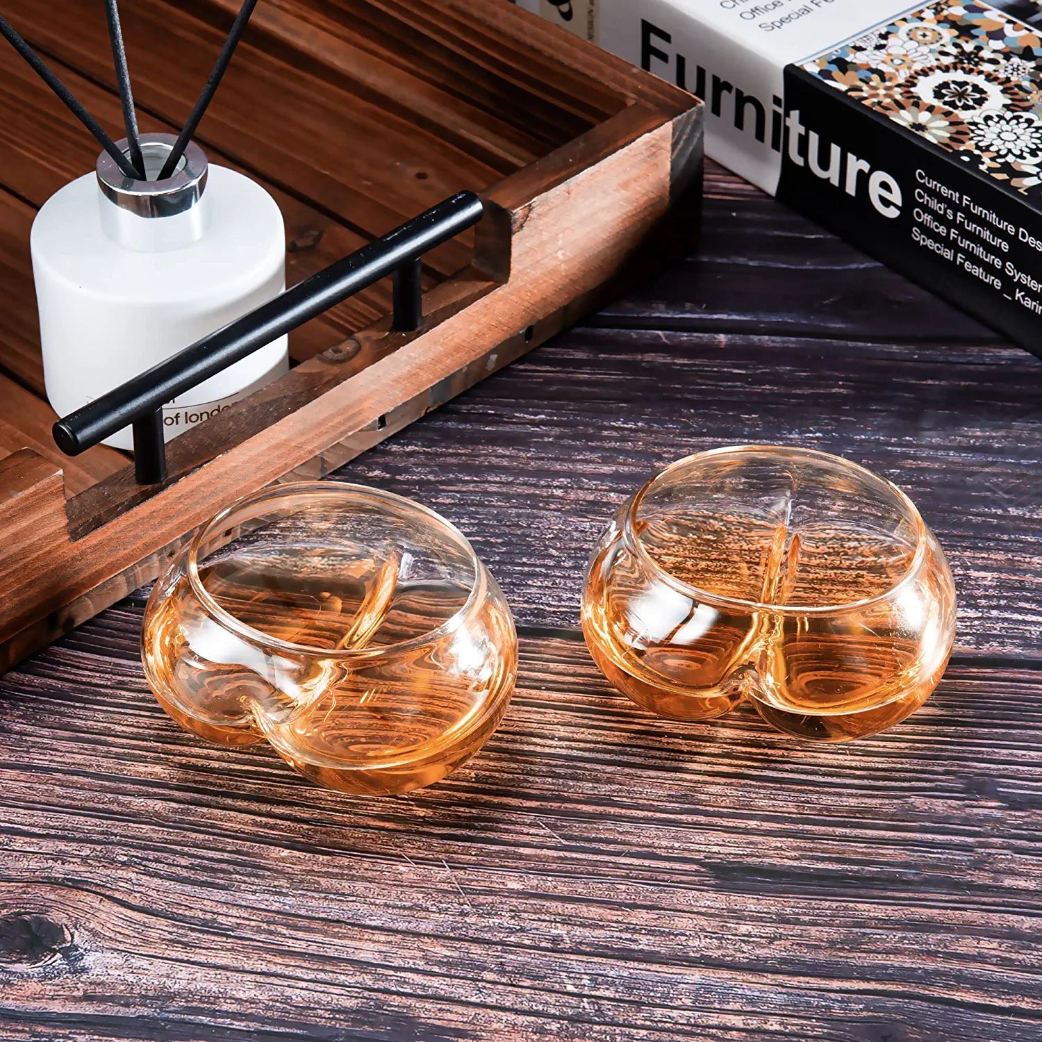 Deez Nuts Wine & Whiskey Glasses 7 oz. Stemless Butt Shaped Glasses (Set of 2) - POPvault