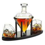 Diamond Whiskey 750 ml Decanter Set With 2 Diamond Glasses - POPvault