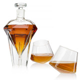 Diamond Whiskey Decanter Set With 2 Diamond Glasses - POPvault