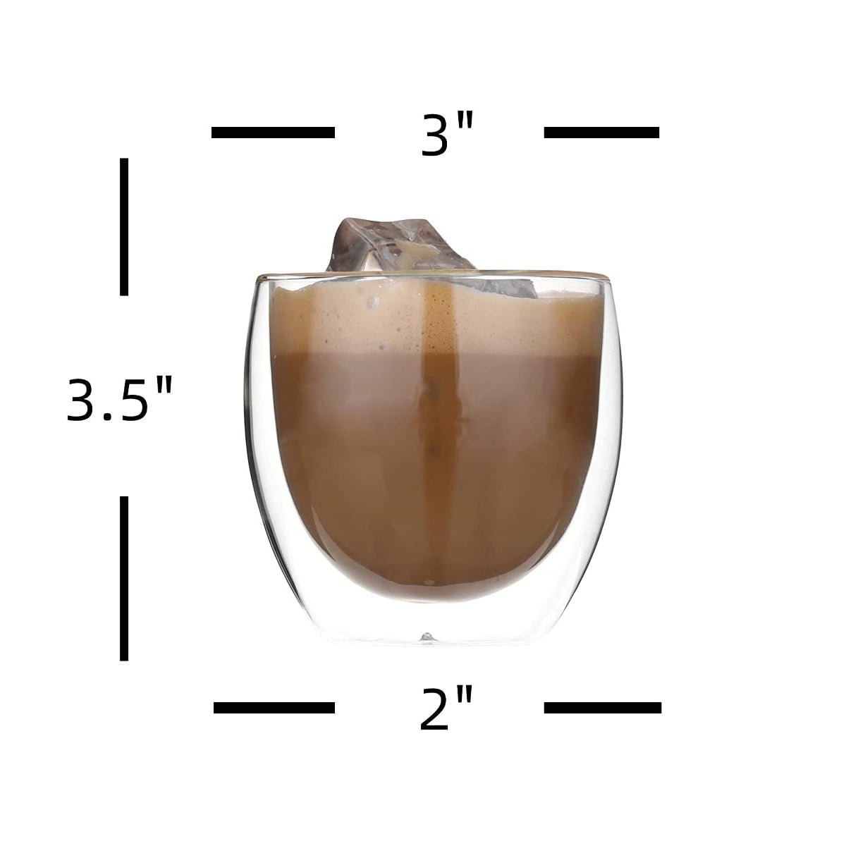 Double Wall Glass Coffee Mugs Cups - 8.5oz/12oz - POPvault