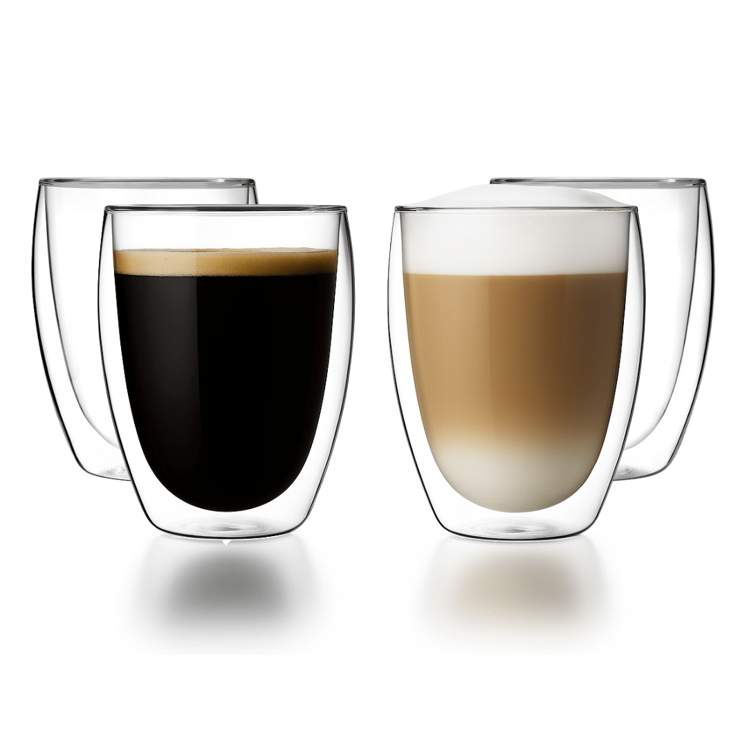 Double Wall Glass Coffee Mugs Cups - 8.5oz/12oz - POPvault