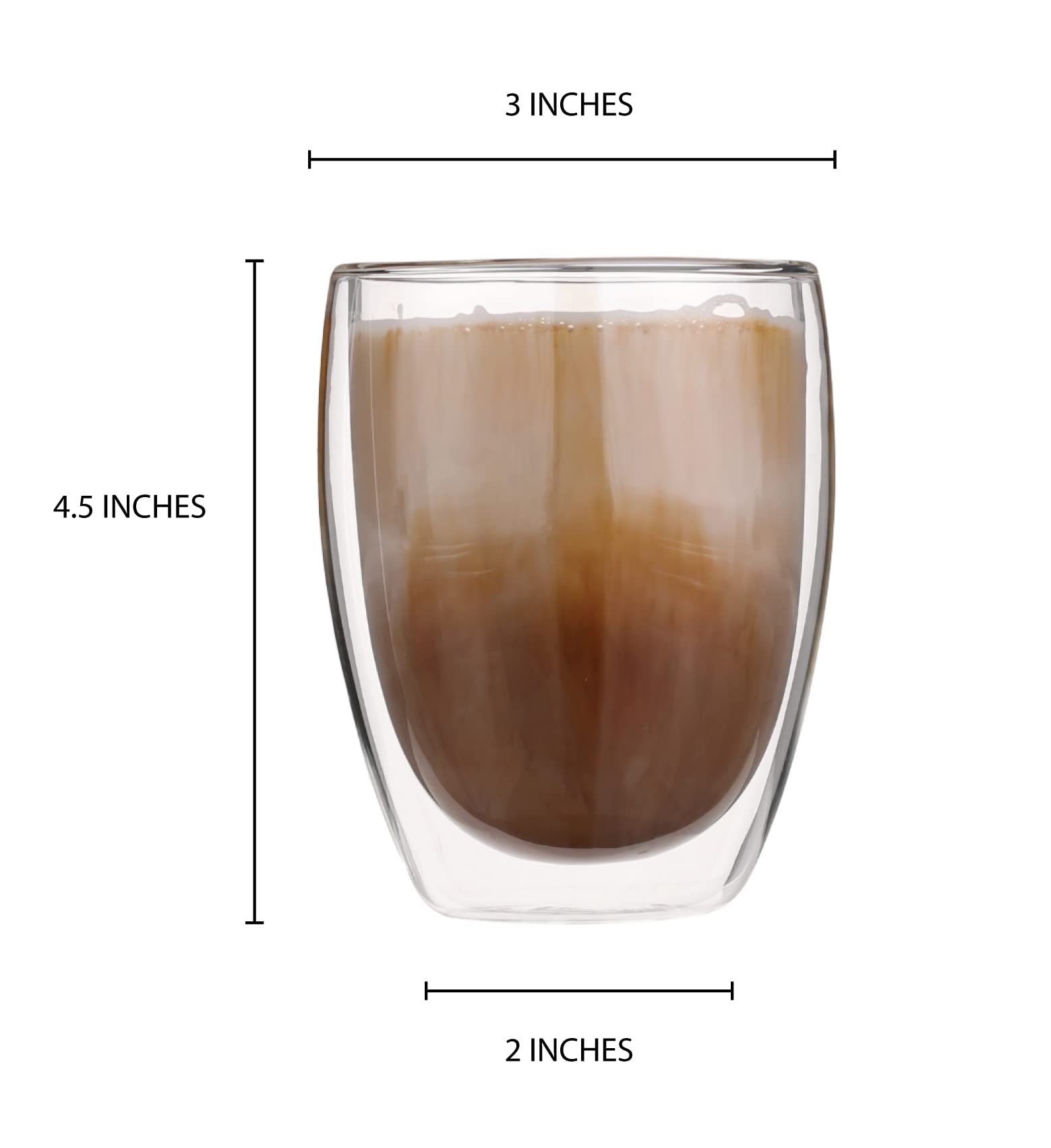 Double Wall Glass Coffee Mugs Cups - 8.5oz/12oz - POPvault