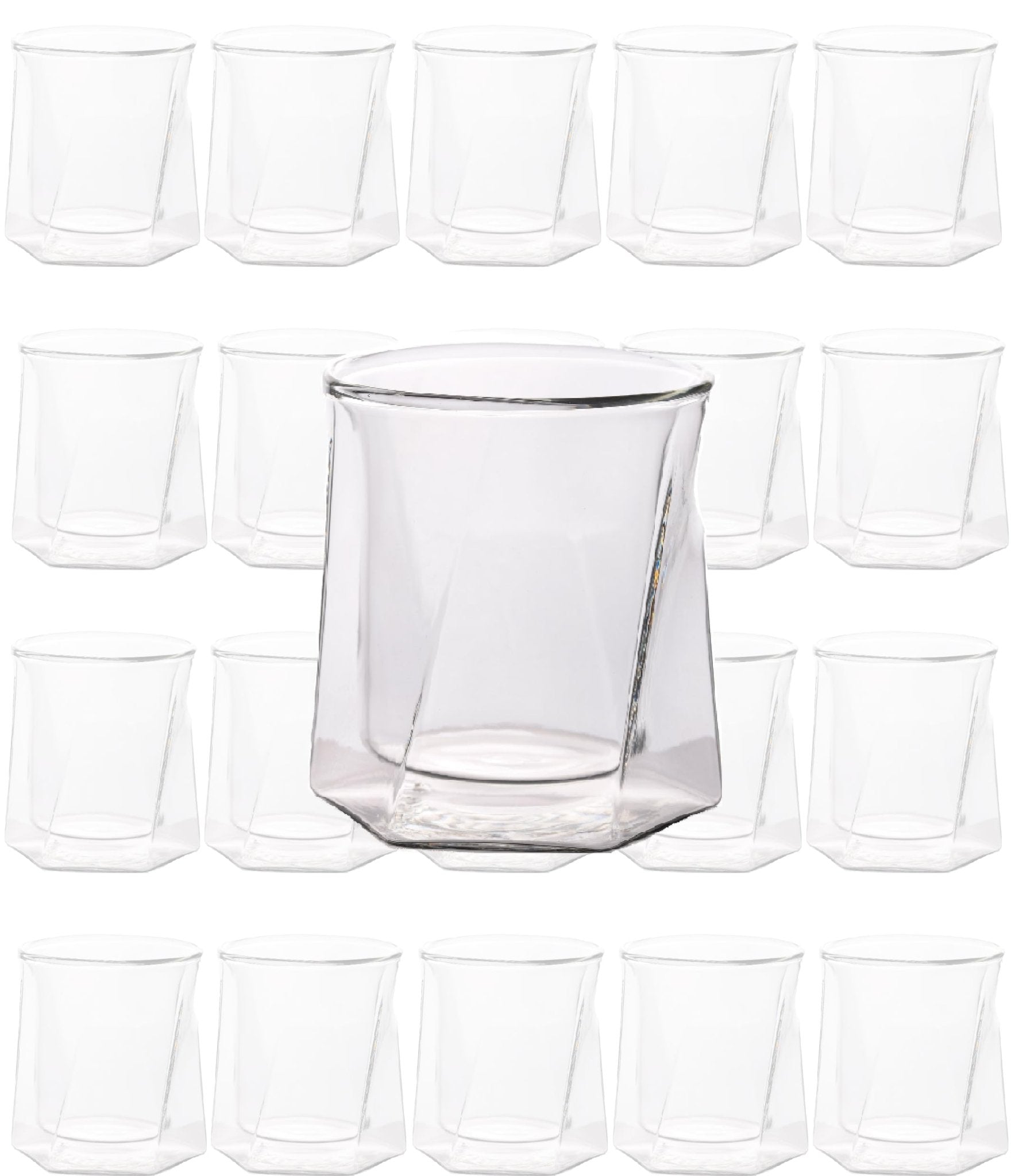 Double Wall Hexagon Whiskey Glasses - 10oz - POPvault