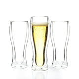 Double Walled Beer Drink Glass Mug with Handle - 12.5oz - POPvault