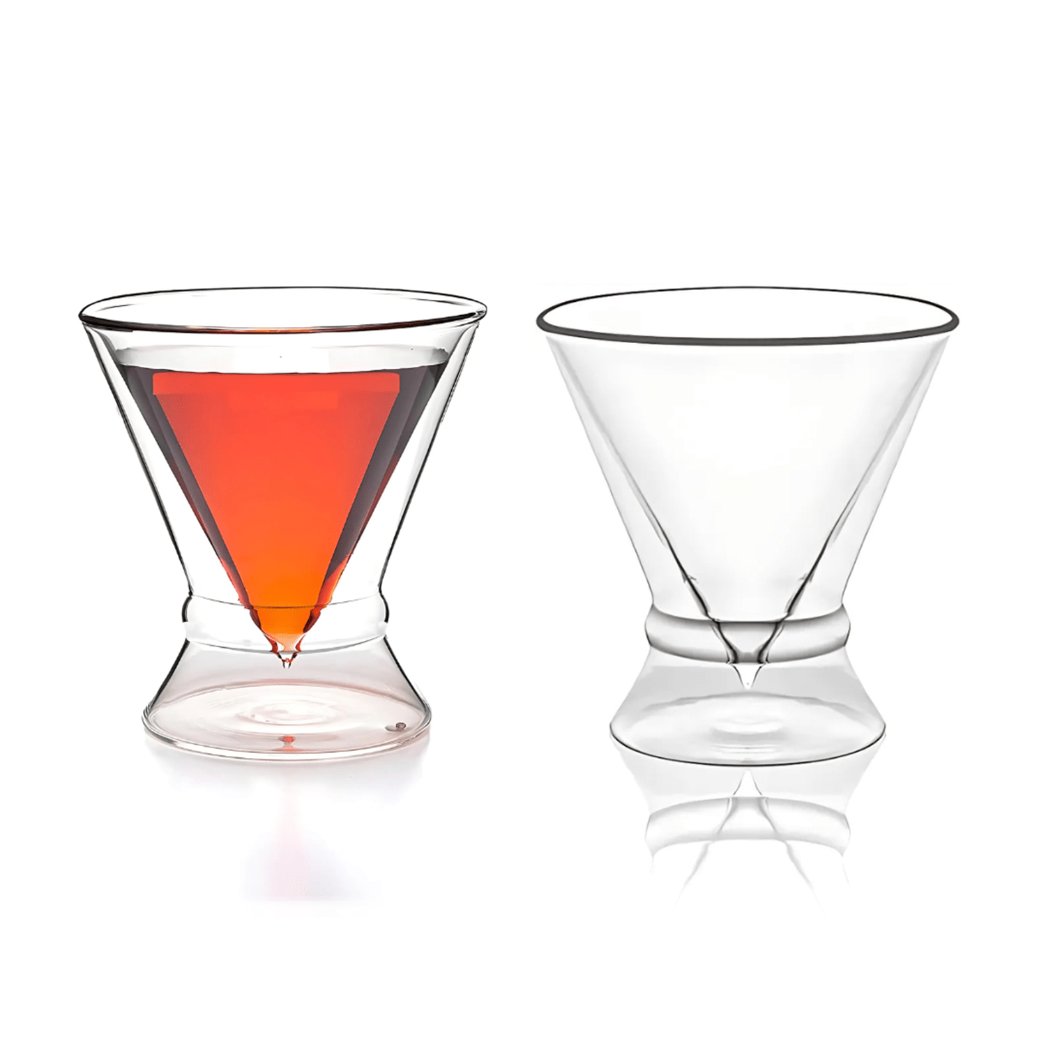 Double - Walled Stemless Martini Glasses - 8oz - POPvault