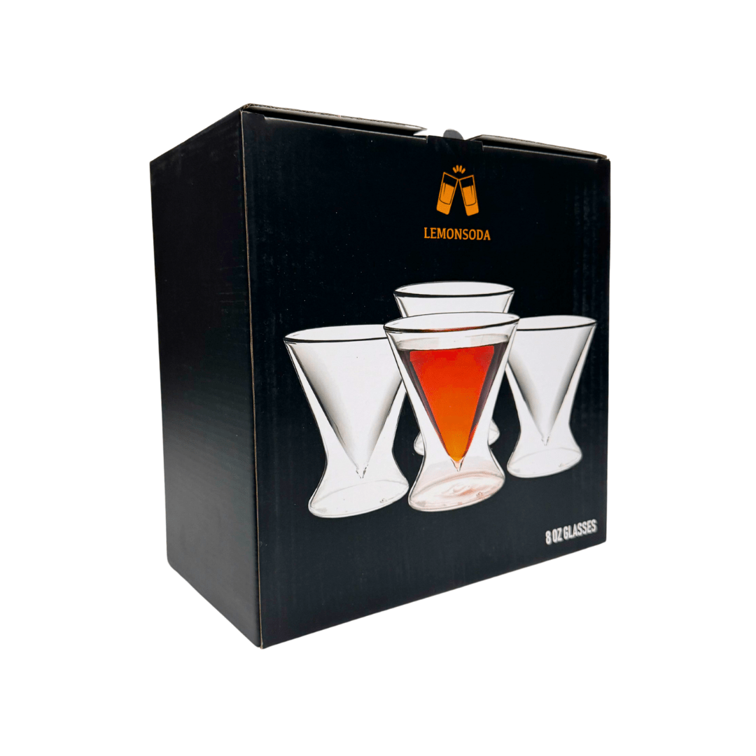 Double - Walled Stemless Martini Glasses - 8oz - POPvault