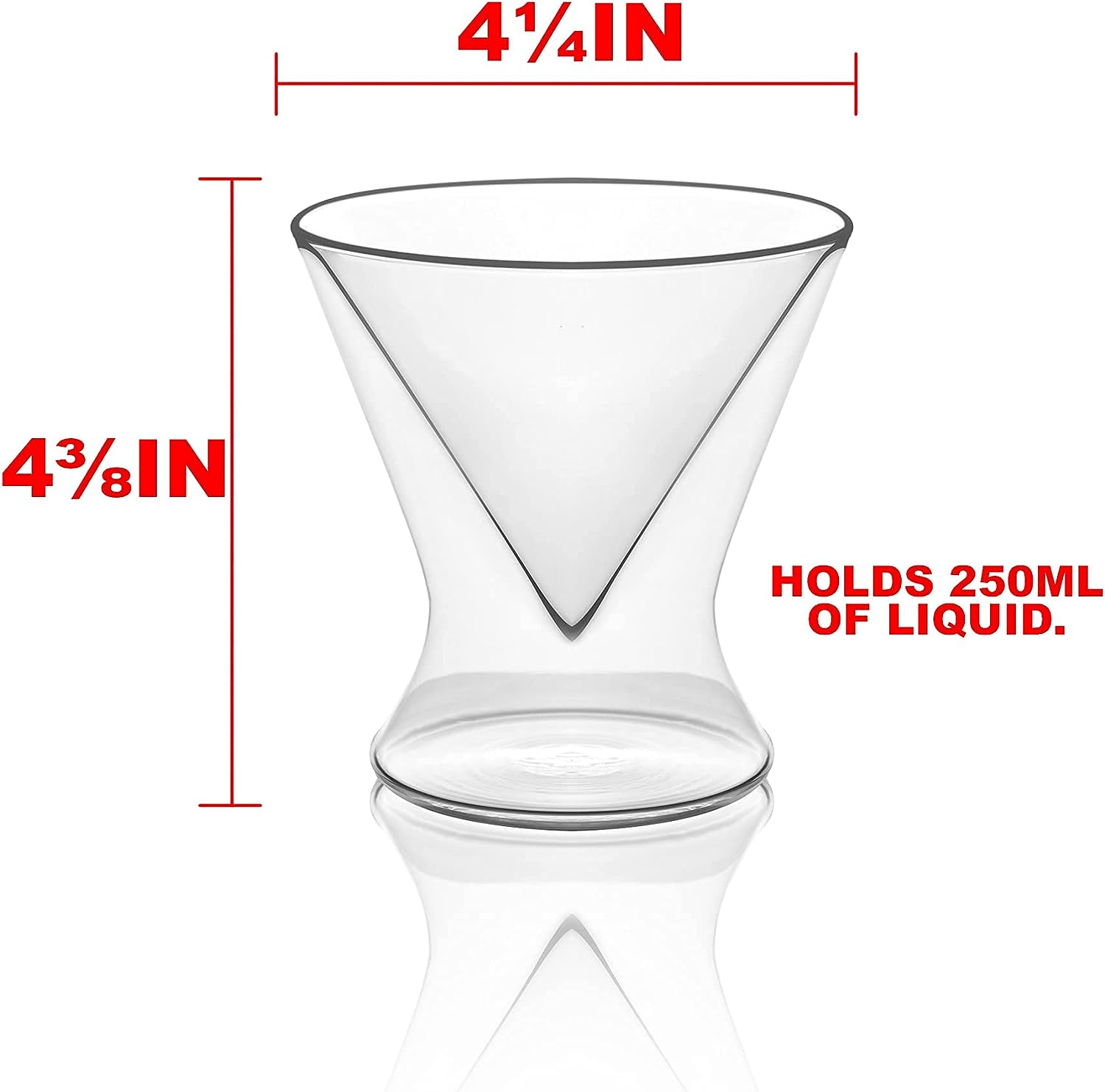 Double - Walled Stemless Martini Glasses - 8oz - POPvault
