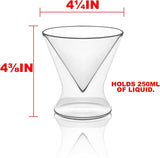 Double - Walled Stemless Martini Glasses - 8oz - POPvault