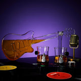 Electric Guitar Whiskey & Wine 34 Oz. Decanter With 2 Pick Whiskey Glasses - POPvault
