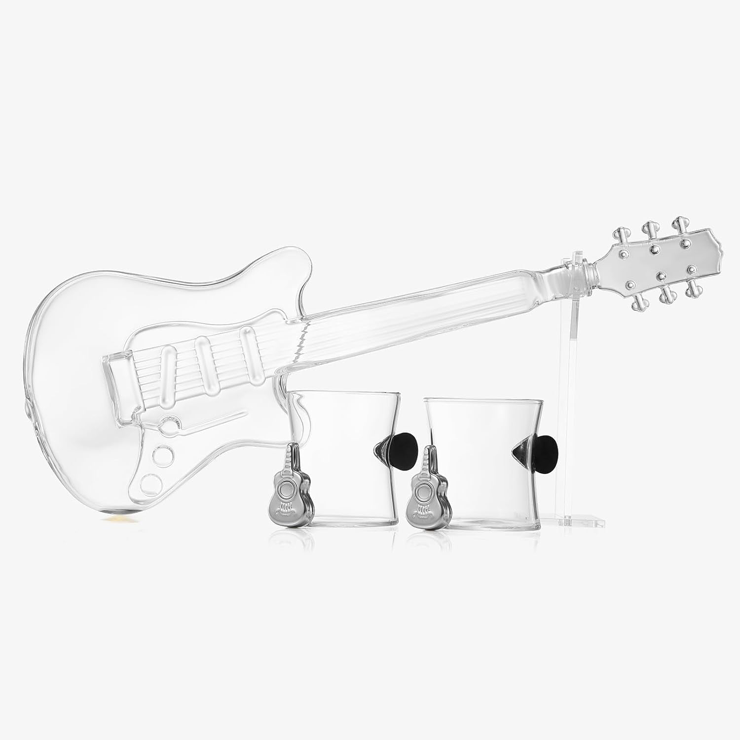 Electric Guitar Whiskey & Wine 34 Oz. Decanter With 2 Pick Whiskey Glasses - POPvault