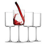 Elegant Crystal Straight Edge Design - Set of 4 Wine Glasses (15oz) - POPvault