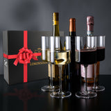 Elegant Crystal Straight Edge Design - Set of 4 Wine Glasses (15oz) - POPvault